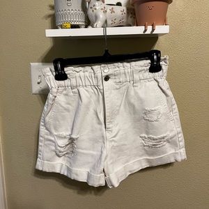 White Jean Shorts